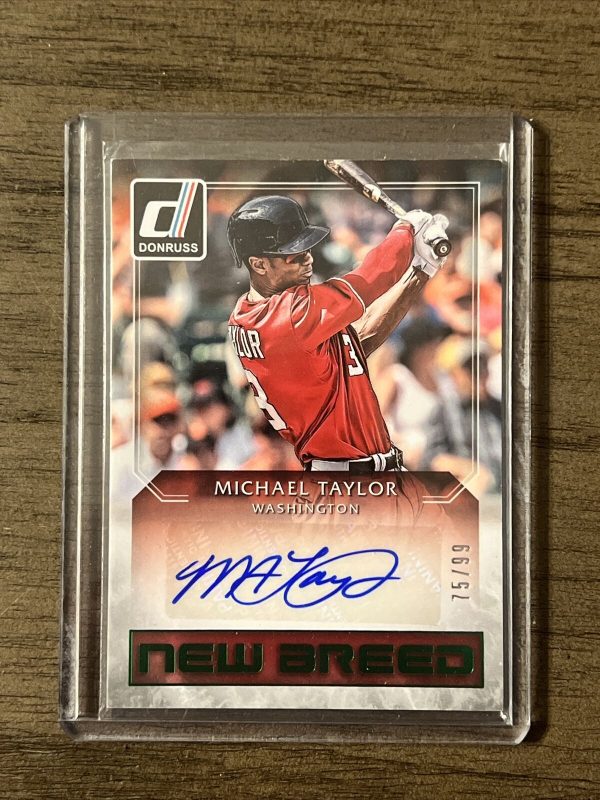 2016 Panini Donruss Michael Taylor New Breed Auto Green /99 NB-MT Autograph 🔥