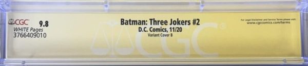 Batman: Three Jokers #2 (2020) CGC 9.8 DC 1:25 VARIANT COVER B Signature Series