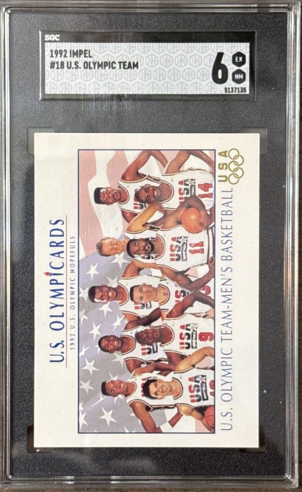 1992 Impel Olympicards #18 U.S Olympic Team Men's Basketball SGC 6 NM JORDAN