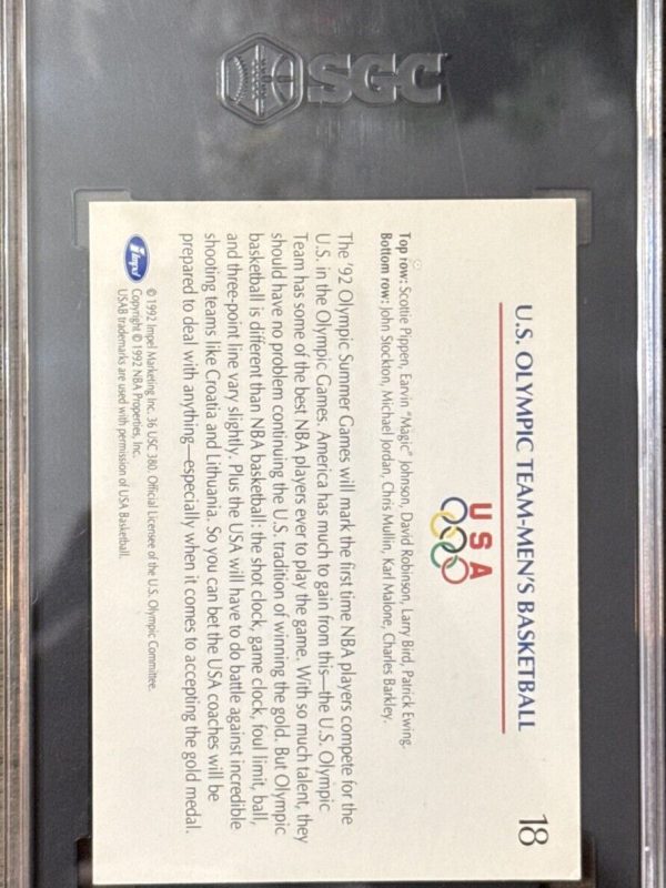 1992 Impel Olympicards #18 U.S Olympic Team Men's Basketball SGC 6 NM JORDAN