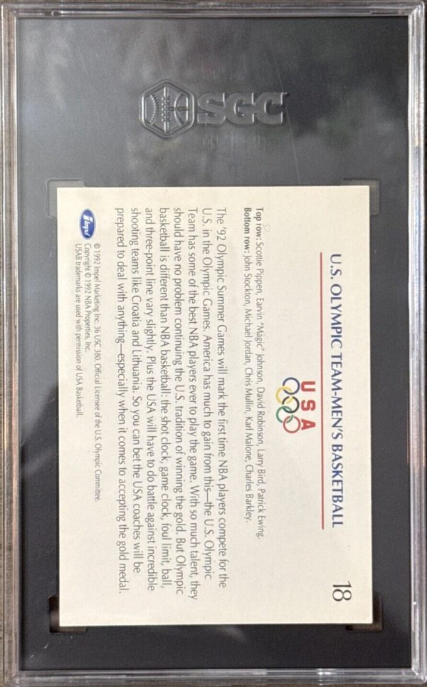 1992 Impel Olympicards #18 U.S Olympic Team Men's Basketball SGC 6 NM JORDAN