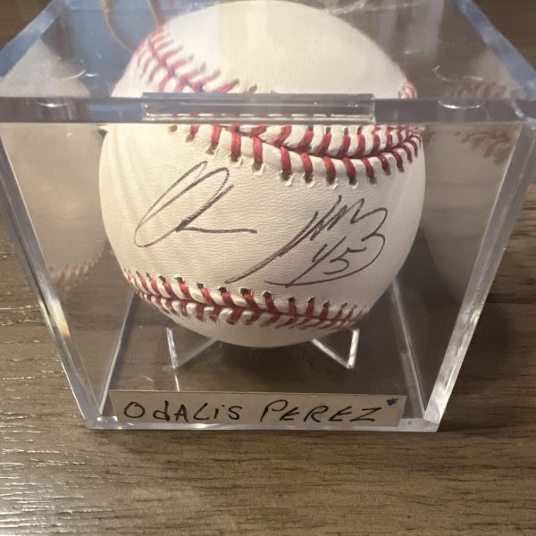 Odalis Perez #45 Signed Baseball Braves Dodgers OLM