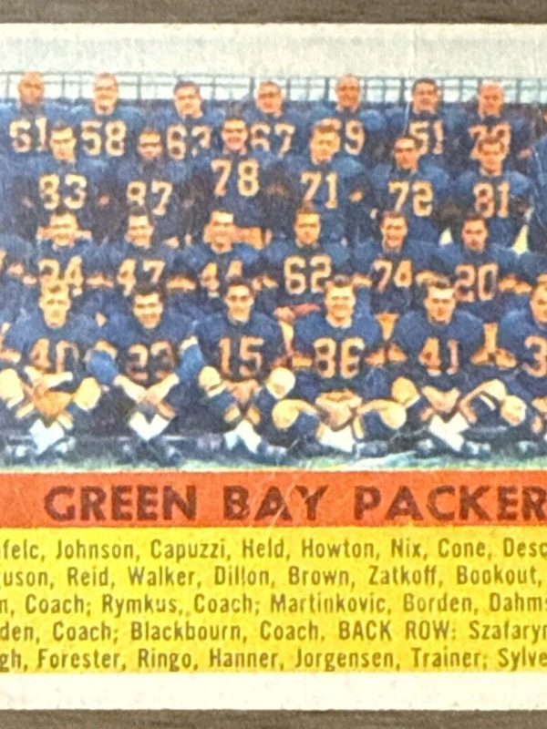 1956 TOPPS FOOTBALL #7 GREEN BAY PACKERS TEAM JIM RINGO HOF NICE!!
