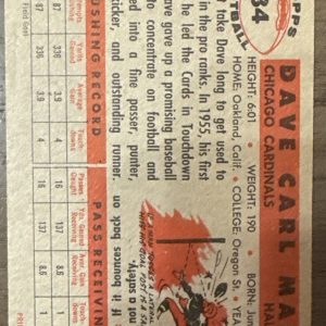 1956 Topps DAVE MANN #34 EX *great football card for set*