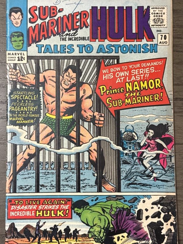 TALES TO ASTONISH # 70 - (VF) -1ST SUB-MARINER & HULK FEATURE-WARLORD KRANG
