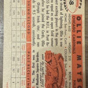 1956 Topps 58 Ollie Matson SP EX