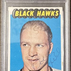 1965 Topps Hockey Bobby Hull Signed PSA 8 Hockey Card Chicago Blackhawks Auto