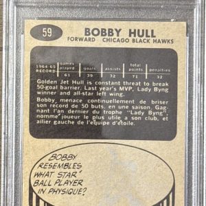 1965 Topps Hockey Bobby Hull Signed PSA 8 Hockey Card Chicago Blackhawks Auto