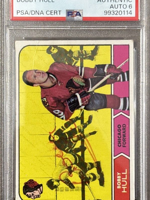 1968-69 OPC O Pee Chee#16 Bobby Hull HOF PSA 6 EX-NM Auto Signed Card