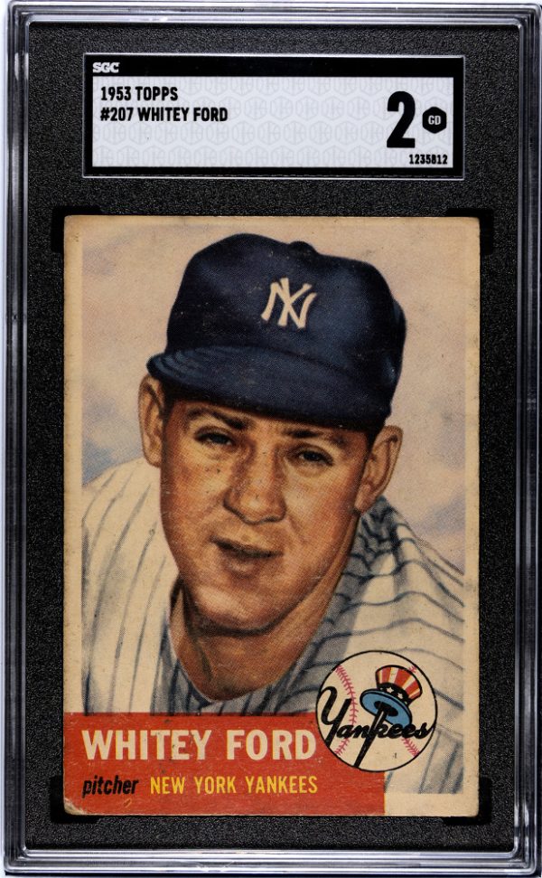 1953 Topps #207 Whitey Ford New York Yankees HOF SGC 2 GOOD