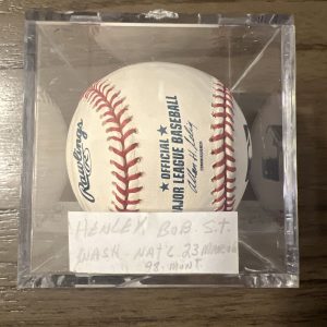 BOB HENLEY SIGNED AUTOGRAPHED OFFICIAL MLB BASEBALL! Expos, Nationals CLEAN
