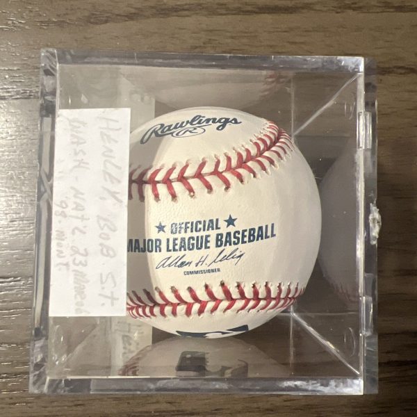 BOB HENLEY SIGNED AUTOGRAPHED OFFICIAL MLB BASEBALL! Expos, Nationals CLEAN
