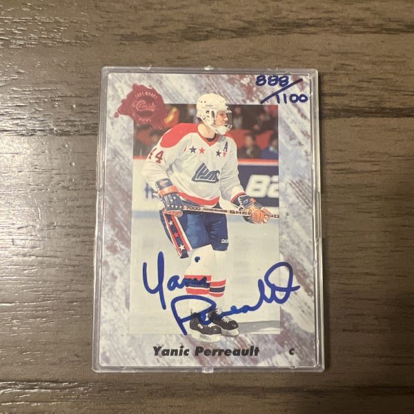 1991 Classic Draft Hockey Yanic Perreault Auto Autograph 888/1100