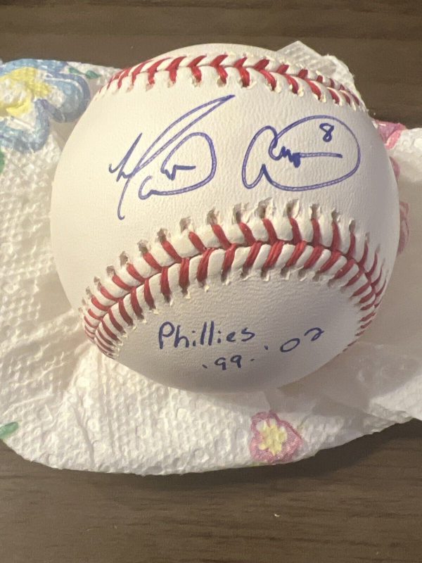 MARLON ANDERSON #8 SIGNED AUTOGRAPHED OMLB BASEBALL! Inscribed Phillies 99-02