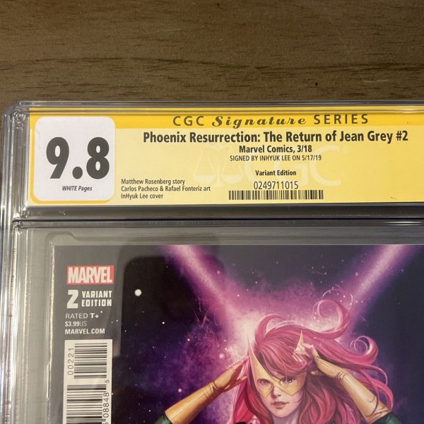 Phoenix Return Jean Grey #2 VARIANT CGC SS 9.8 signed Inhyuk Lee