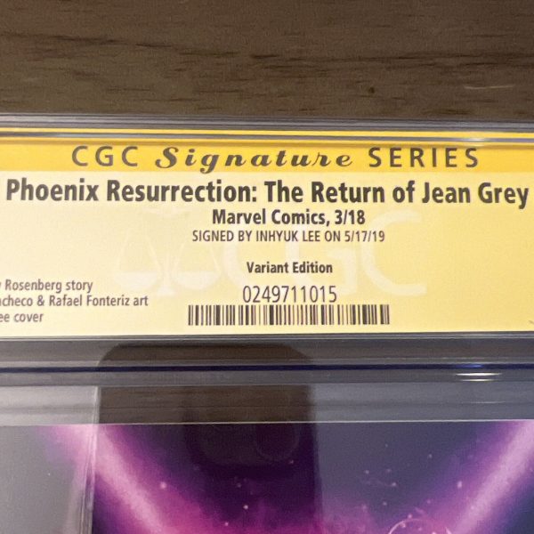 Phoenix Return Jean Grey #2 VARIANT CGC SS 9.8 signed Inhyuk Lee