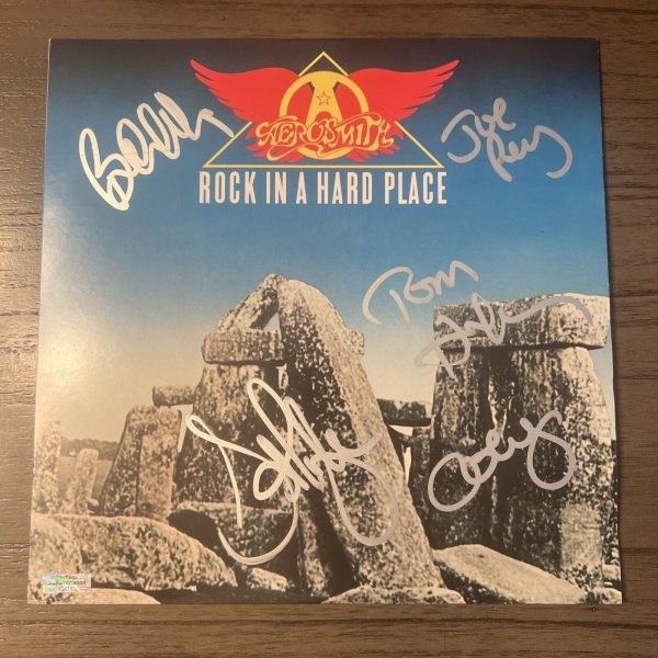 Aerosmith Autographed by all 5 members complete "Rock In A Hard Place” Album LP