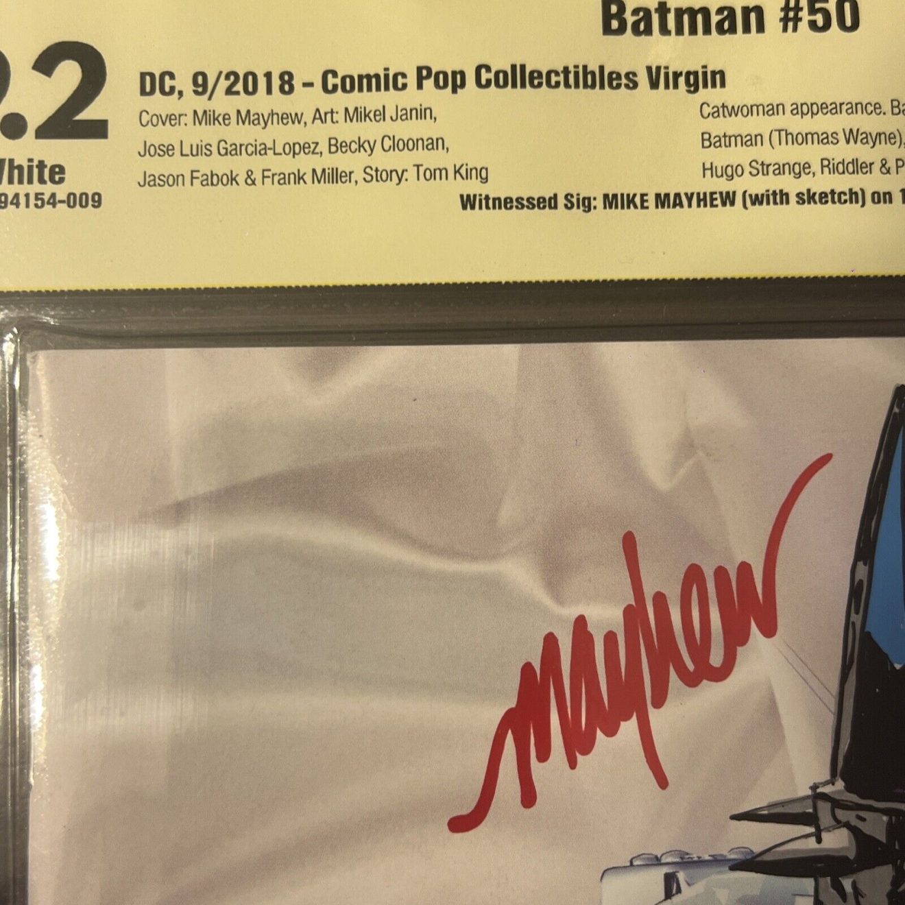 DC 2018 Batman #50 Signature Series Comic Pop Collectibles Virgin Mike Mayhew
