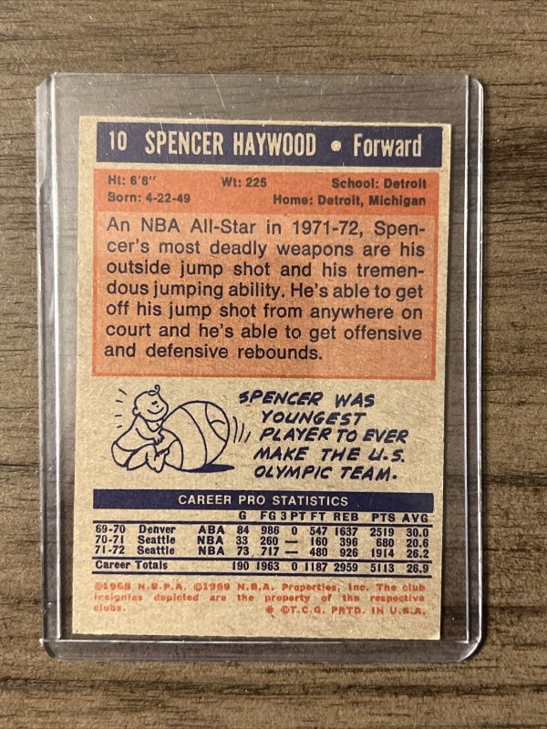 1972-73 Topps Spencer Haywood #10 HOF CLEAN EXCELLENT CARD