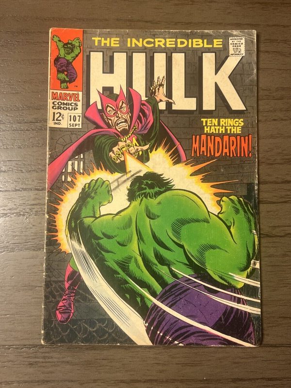 Incredible Hulk 107 The Mandarin Marvel Comics MCU 1968