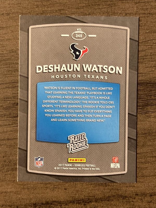 2017 Panini Donruss - Rated Rookie #345 Deshaun Watson (RC)