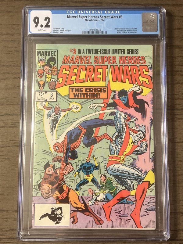 Marvel Super Heroes Secret Wars #3 CGC 9.2 White Pages 1984