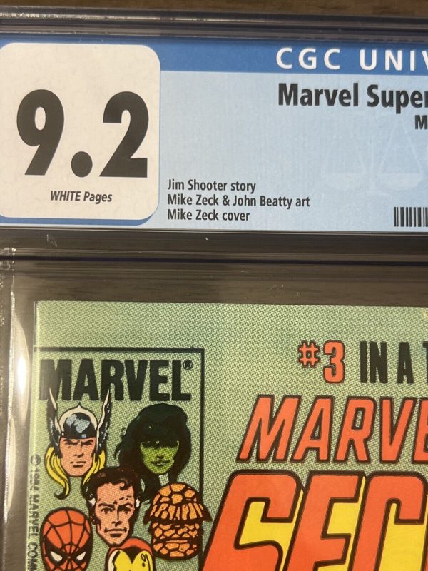 Marvel Super Heroes Secret Wars #3 CGC 9.2 White Pages 1984