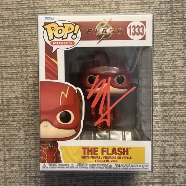 Ezra Miller Signed Autographed The Flash Funko #1333 W / COA And Protective Case