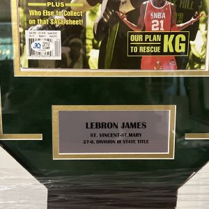 Lebron James Signed & Framed 2002 Beckett Magazine St Vincent St Mary With COA