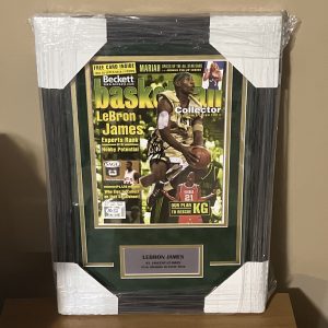 Lebron James Signed & Framed 2002 Beckett Magazine St Vincent St Mary With COA