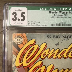 Wonder Woman #48 CGC 3.5 - Vs Robot Woman - DC Comics 1951 RARE