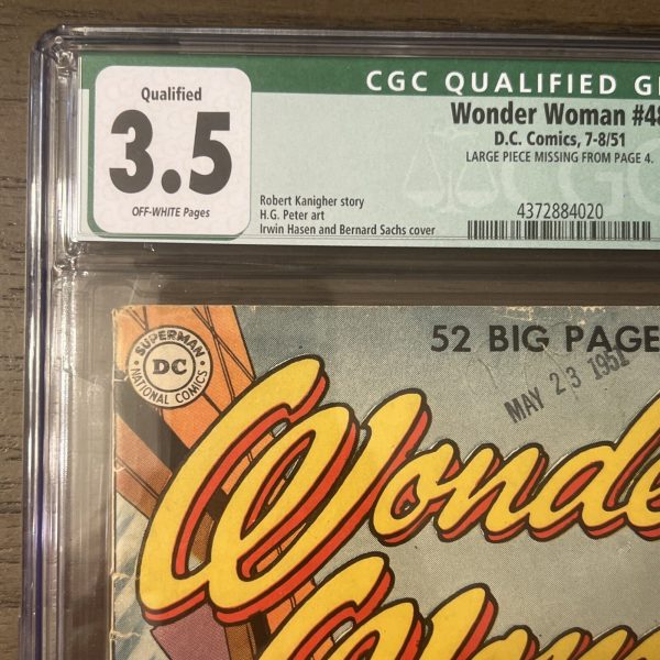 Wonder Woman #48 CGC 3.5 - Vs Robot Woman - DC Comics 1951 RARE