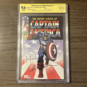 United States of Captain America #1 SS Virgin Joe Jusko Variant CBCS 9.6 Signed!