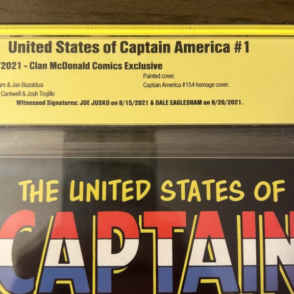 United States of Captain America #1 SS Virgin Joe Jusko Variant CBCS 9.6 Signed!