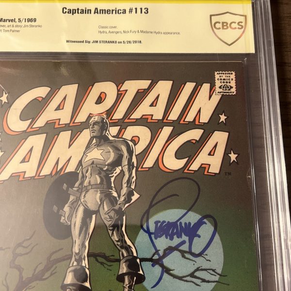 Captain America #113 CBCS 6.5 Signature Series Signed by Jim Steranko 1969