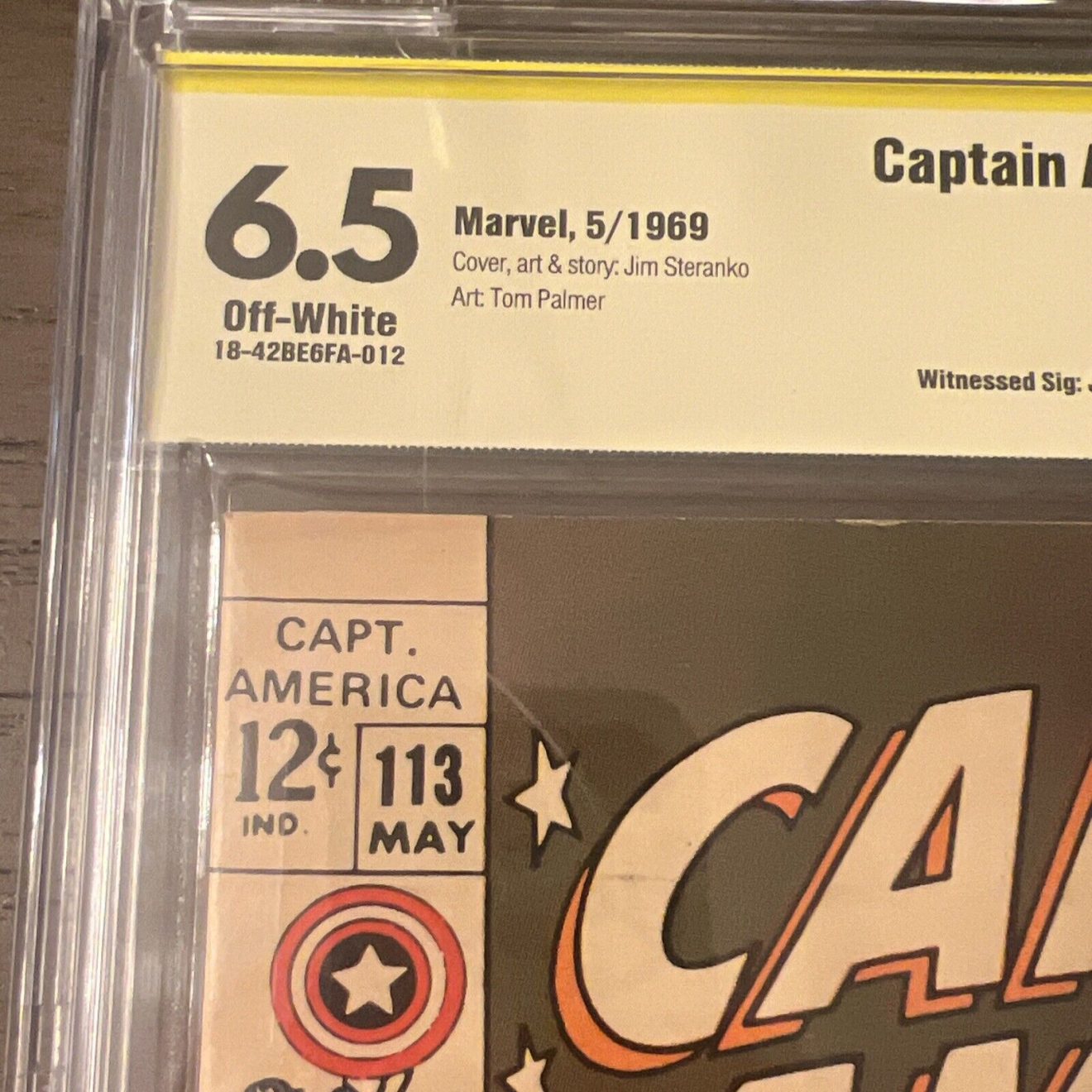 Captain America #113 CBCS 6.5 Signature Series Signed by Jim Steranko 1969