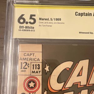 Captain America #113 CBCS 6.5 Signature Series Signed by Jim Steranko 1969