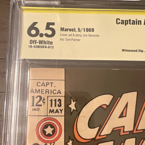 Captain America #113 CBCS 6.5 Signature Series Signed by Jim Steranko 1969