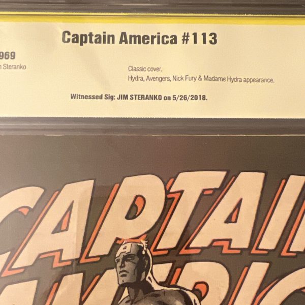 Captain America #113 CBCS 6.5 Signature Series Signed by Jim Steranko 1969