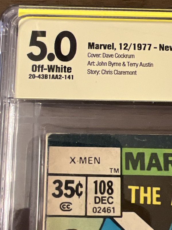 X-Men #108 NEWSSTAND 1977 SS Signed Terry Austin; CBCS 5.0 First Byrne Issue