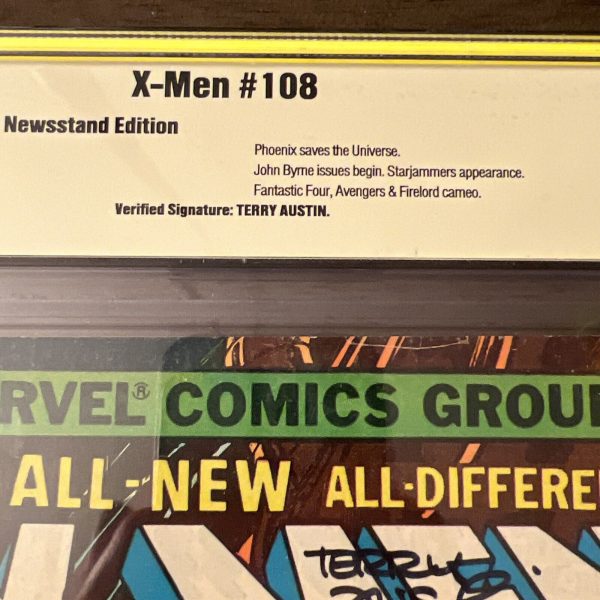 X-Men #108 NEWSSTAND 1977 SS Signed Terry Austin; CBCS 5.0 First Byrne Issue