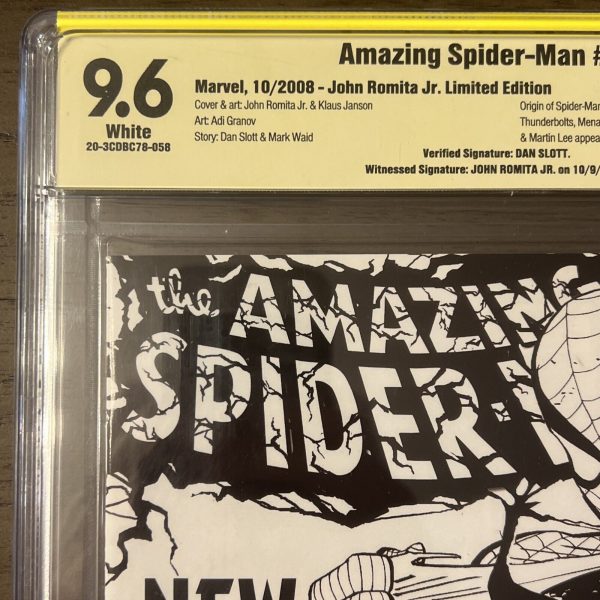 The Amazing Spider-Man #568 SS CBCS 9.6 Romita Jr. Sketch Variant Autographs