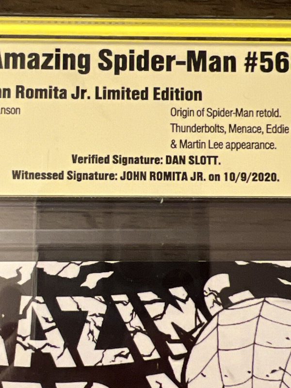 The Amazing Spider-Man #568 SS CBCS 9.6 Romita Jr. Sketch Variant Autographs