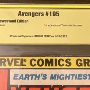 AVENGERS #195 CBCS 4.5 Signed George Perez. 1ST TASKMASTER IN CAMEO NEWSSTAND