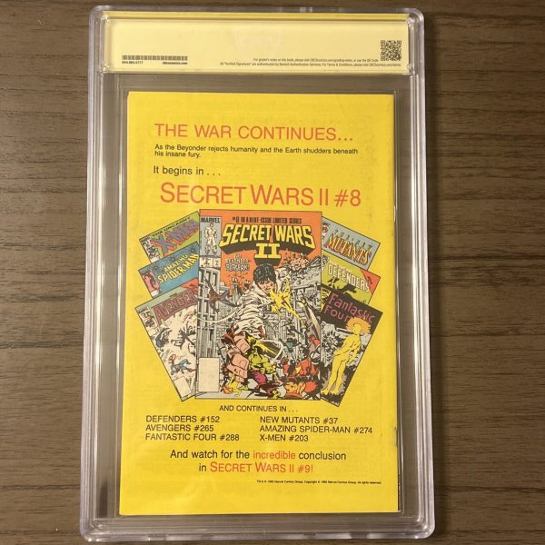 Marvel 1986 Thor #364 SS CBCS 9.0 NM+ with White Pages Walt Simonson SIGNED