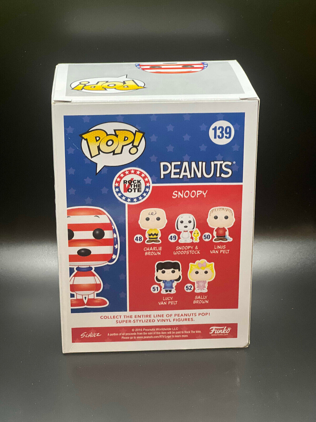FUNKO POP! Peanuts Rock The Vote SNOOPY #139 2016 Summer Convention Exclusive