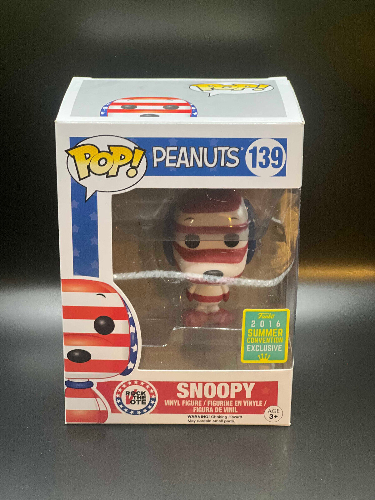 FUNKO POP! Peanuts Rock The Vote SNOOPY #139 2016 Summer Convention Exclusive