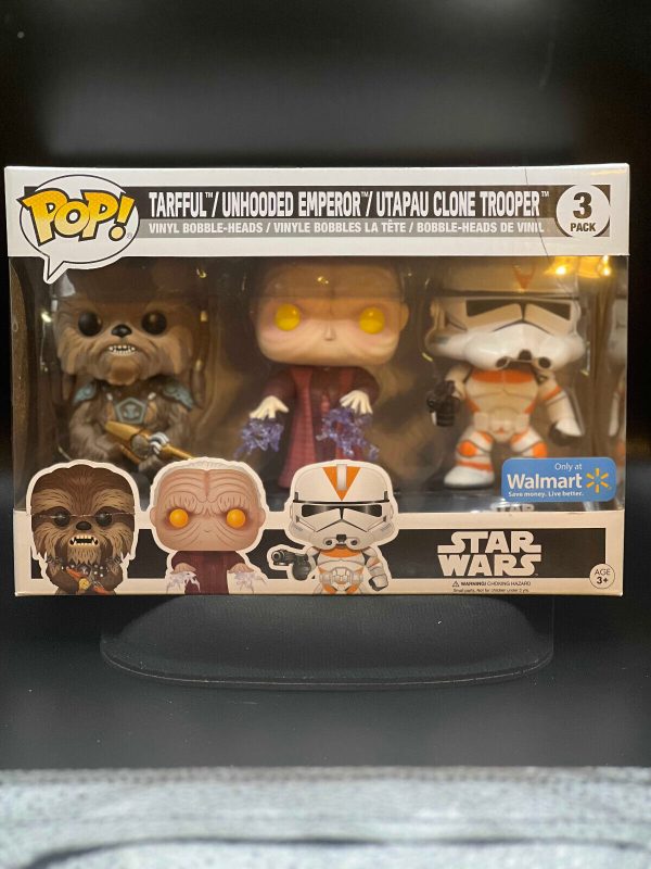 FUNKO POP STAR WARS TARFFUL EMPEROR UTAPAU CLONE TROOPER 3 PACK WALMART