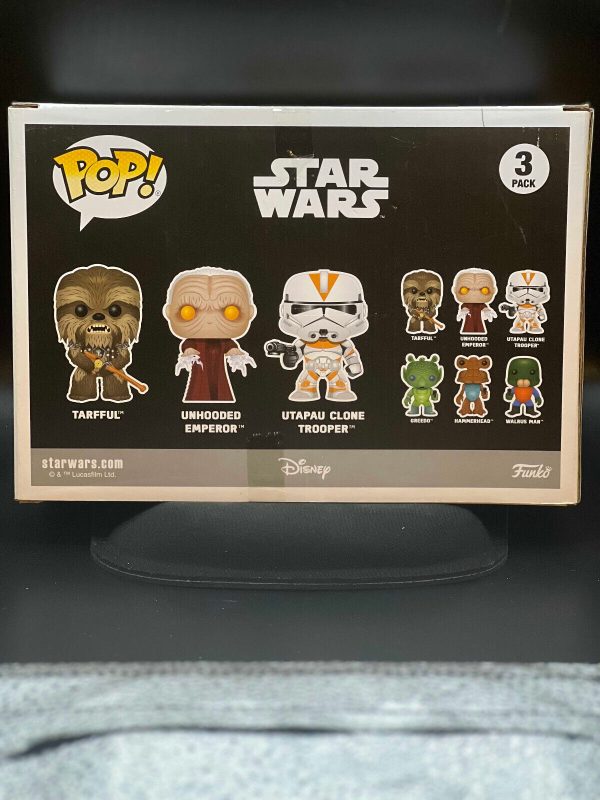 FUNKO POP STAR WARS TARFFUL EMPEROR UTAPAU CLONE TROOPER 3 PACK WALMART
