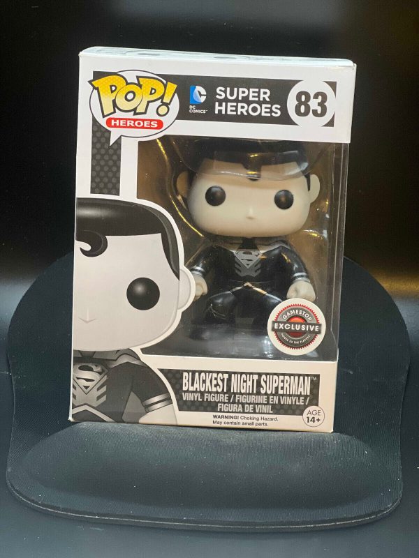 Funko POP Blackest Night Superman #83 Gamestop Exclusive Black White VAULTED